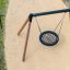 Single Swing (BNS 90cm) altalena a rete rotonda per parco giochi con struttura in legno