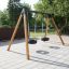 Double Tyre double swing per parchi giochi in un ambiente esterno