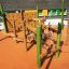 Spillikins wooden playhouse per bambini con pareti da arrampicata e corde.