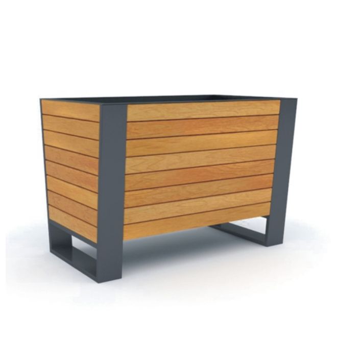 Fioriere in legno Ryga Flowerpot Light con struttura in metallo.