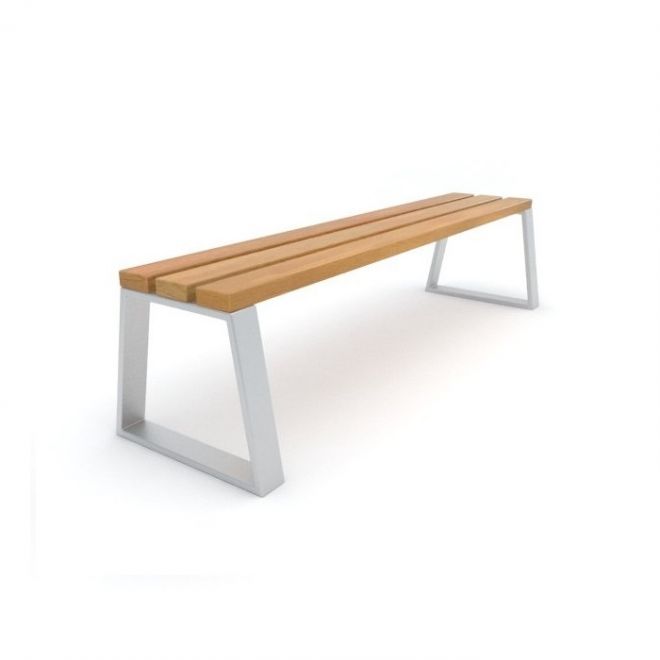 Panca moderna Tallin in legno e metallo senza schienale