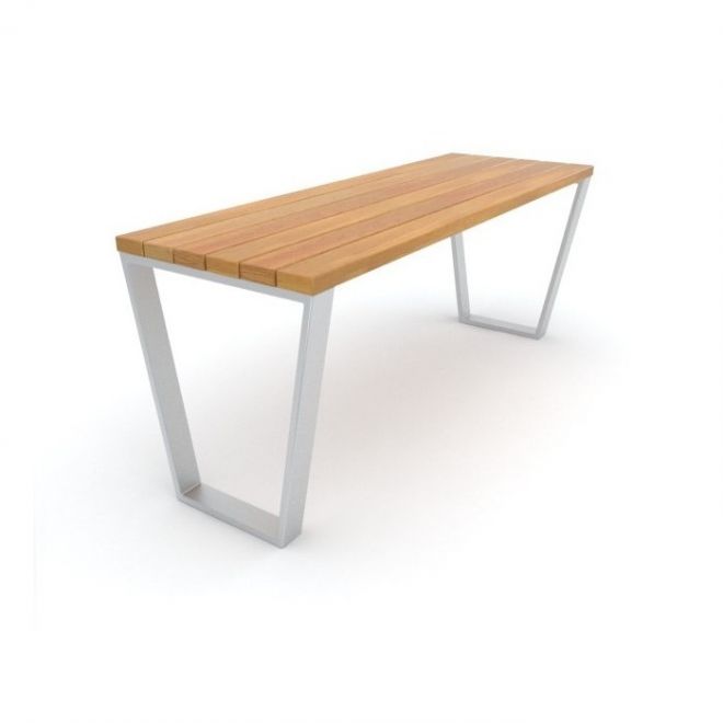 Ryga Table, tavolo moderno in legno con gambe in metallo.