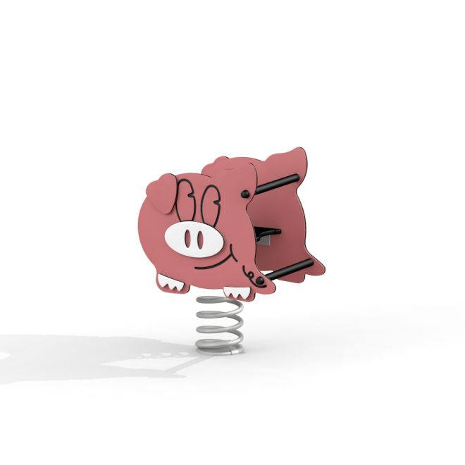 Piggy rocking cavalluccio a molla a forma di maialino rosa