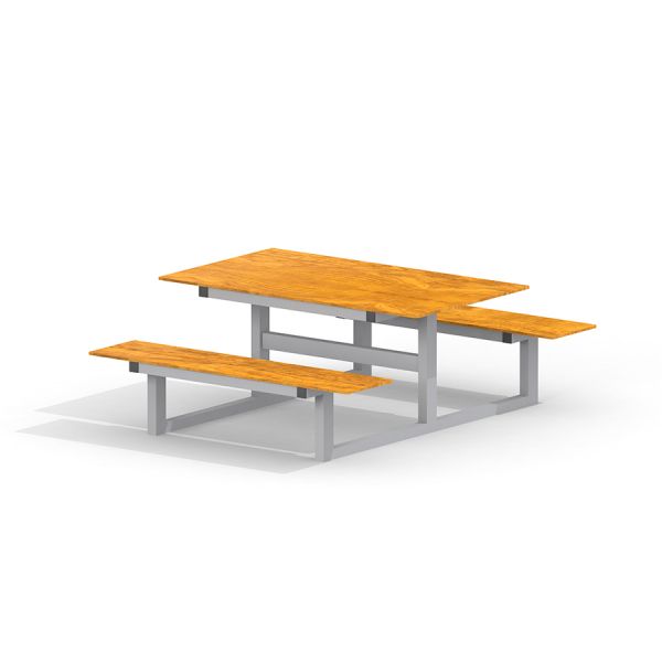 Table & Bench HPL for Kids con superficie in legno e struttura in metallo