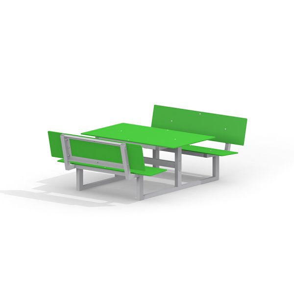 Set tavolo e panca verdi per bambini.