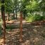 Sbarre per trazioni in un parco fitness outdoor circondato da alberi