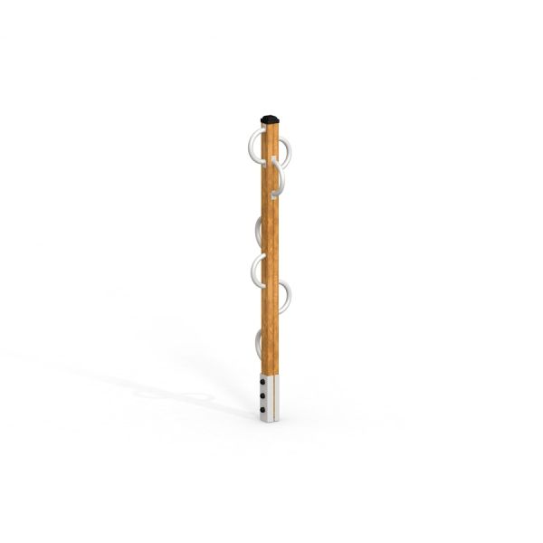 Handles in legno per l'arrampicata nei parchi giochi all'aperto.