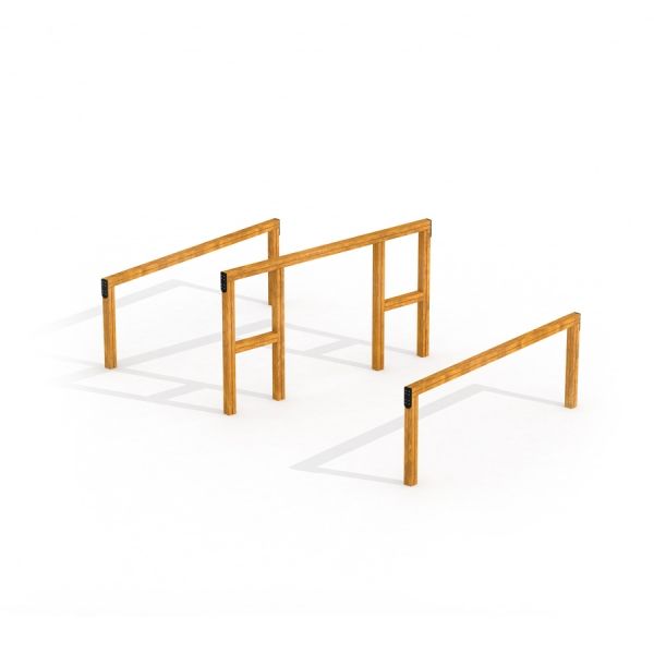 Set di ostacoli da gioco OverĂ˘â‚¬under in legno.