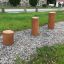 Stumps (3 pcs.) su sentiero ghiaioso in ambiente esterno
