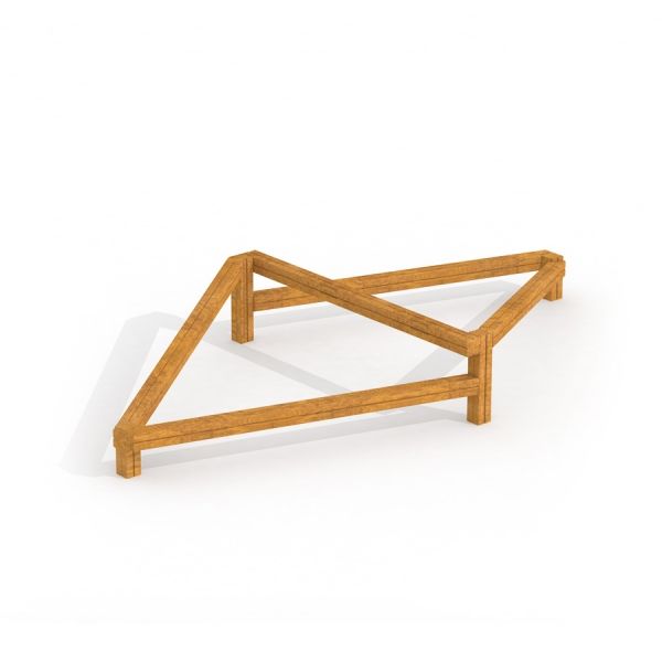 Trave di equilibrio in legno per parco giochi Balancer a forma triangolare.