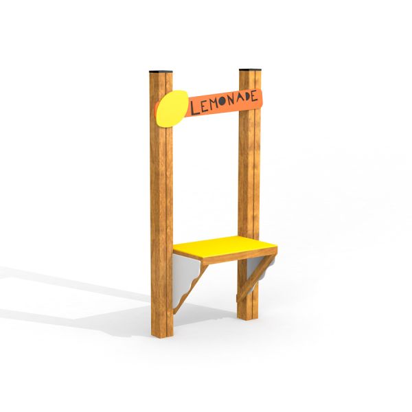 Lemonade Stand per area giochi per bambini con struttura in legno e dettagli gialli