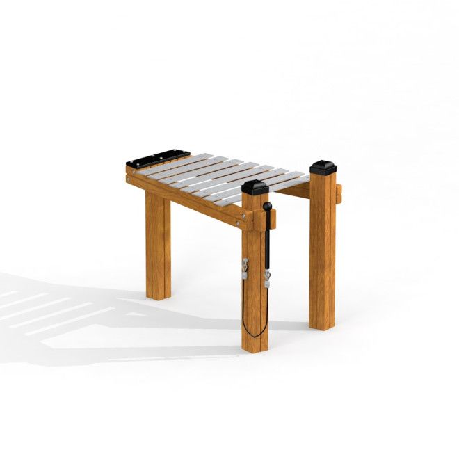Strumento musicale da parco giochi all'aperto Xylophone con struttura in legno e barre metalliche