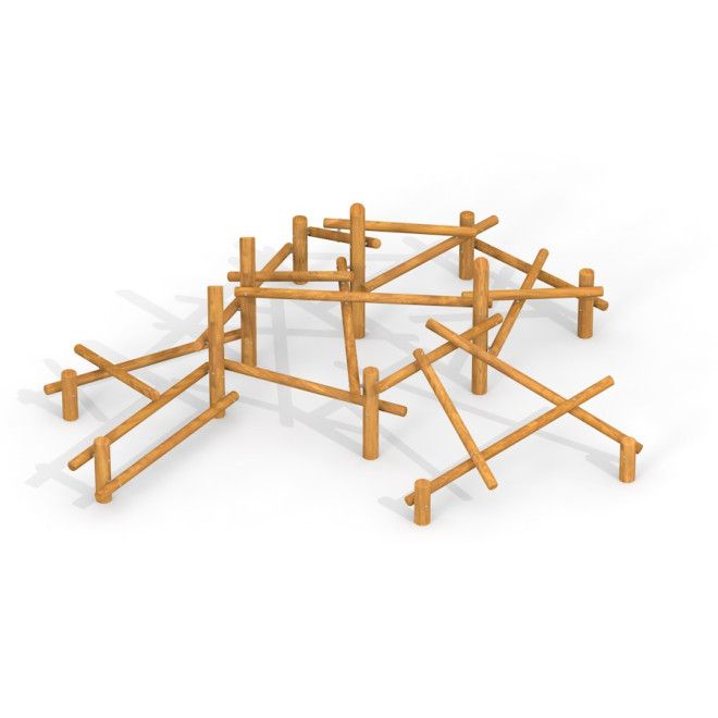 Struttura da arrampicata Kalahari wooden playhouse realizzata con travi in legno naturale
