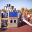 Steamboat ship with slide in un'area giochi