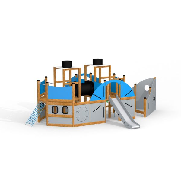 Attrezzature per area giochi Steamboat ship with slide.