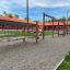 Attrezzature da gioco in legno per esterni nel cortile della scuola – Trim Trail Nature II.