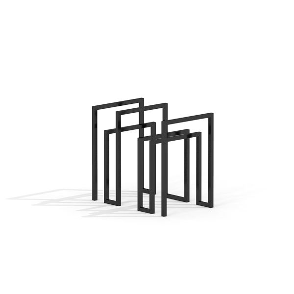 Thor bike stand in nero, design geometrico moderno.