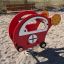 Gioco rosso Copter rocking in un parco giochi