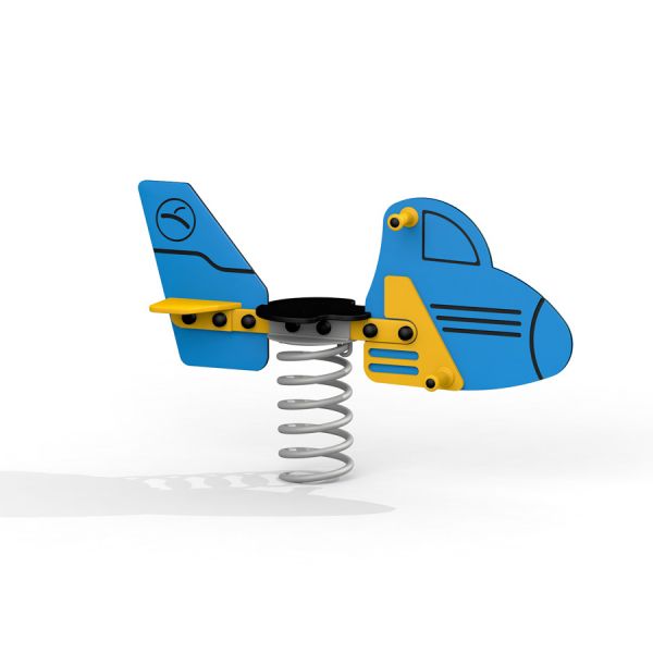Attrezzatura da gioco a molla Jet rocking blu e gialla