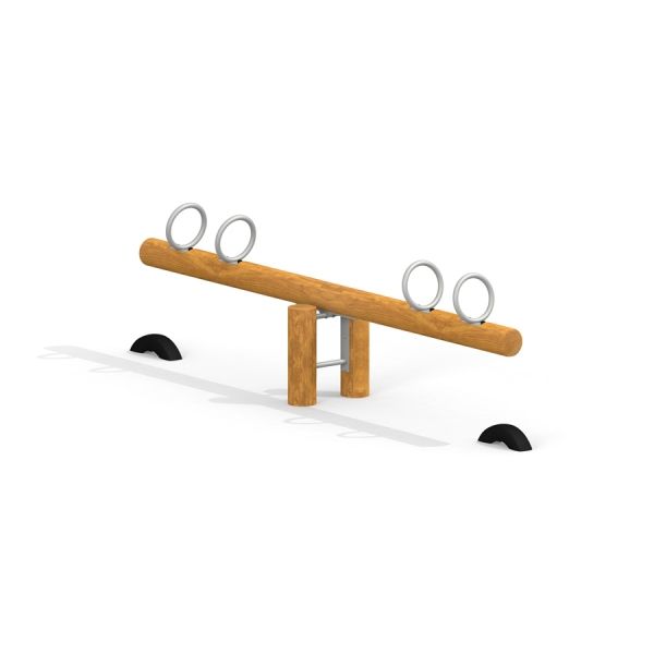 Attrezzatura da gioco in legno Nature Seesaw con maniglie in metallo.