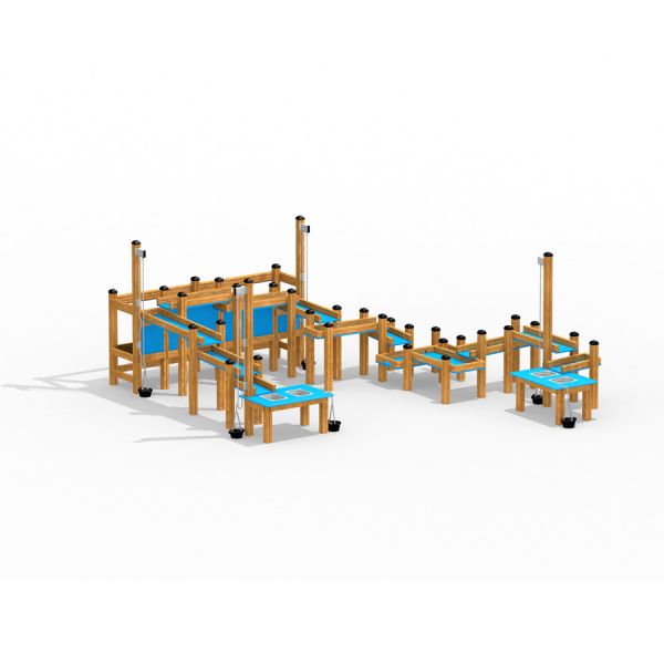 Struttura in legno per parco giochi all'aperto Sand & Water Play III per bambini.