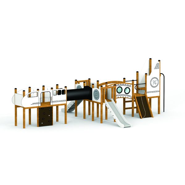 Struttura da gioco per bambini progettata come un aeroplano.