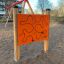 Gioco da parco all'aperto Car Race Board con tavola arancione e percorsi da seguire