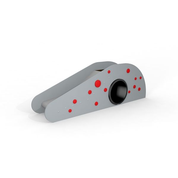 Scivolo per bambini, Dottie I single slide, grigio con puntini rossi.