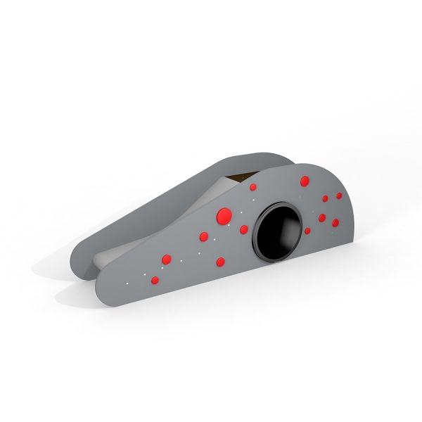 Scivolo moderno grigio e rosso per parco giochi Dottie II single slide.