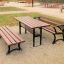 Bordeaux Bench w/o Backrest, panchina da parco in legno e metallo, seduta da esterno.