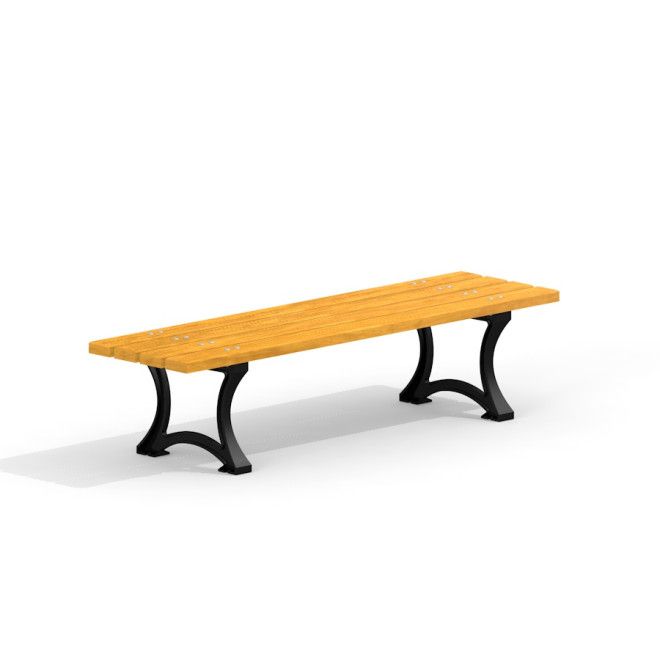 Bordeaux Bench w/o Backrest panchina da gioco in legno con gambe in metallo nero