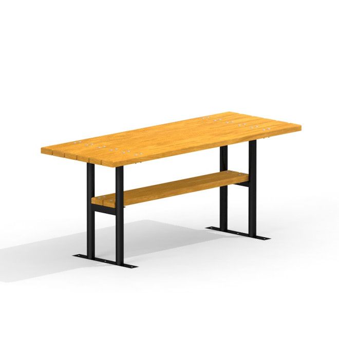 Bordeaux Table panchina da esterno in legno con gambe in metallo per sedute da gioco
