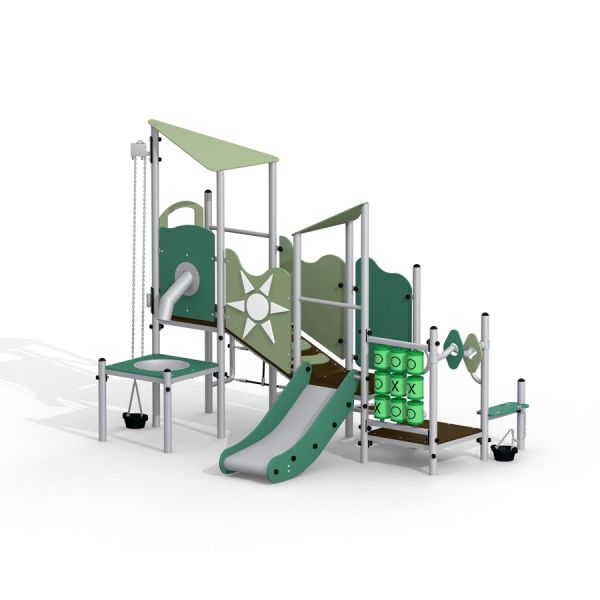 Struttura per parco giochi Weather Station con scivolo ed elementi da arrampicata