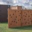 Climbing Wall in legno per parco giochi all'aperto con prese per arrampicata.