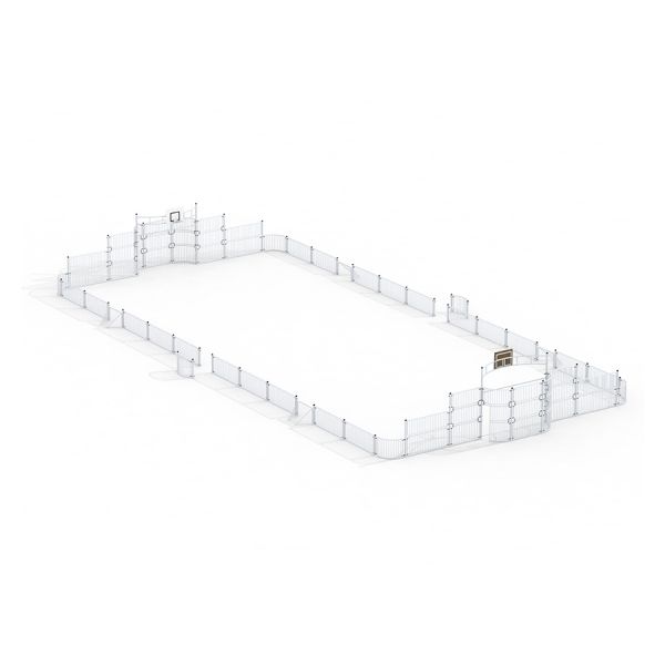 Sport Arena w/Mini Goals 14x31 m, campo sportivo rettangolare con recinzione perimetrale e mini porte