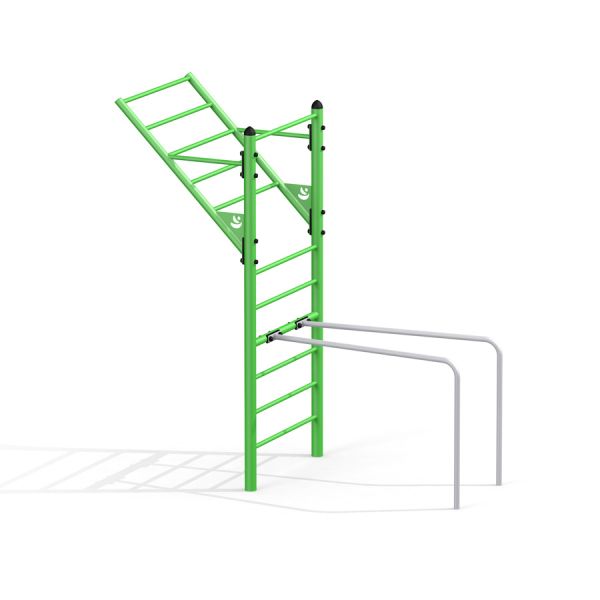Attrezzatura fitness outdoor verde Scala Training Set con scala e barre per l'esercizio