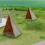 Strutture da gioco Tipi Nature wooden house nell'area giochi erbosa
