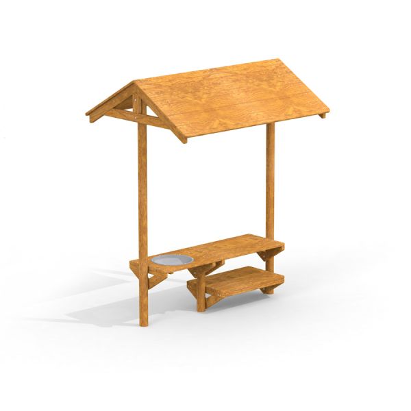 Picnic Shelter in legno con panchine e tetto