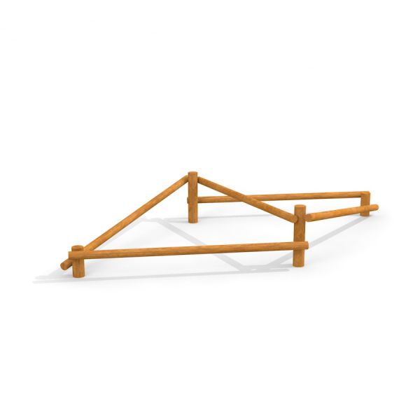 Struttura ludica con trave di equilibrio in legno - Nature Balancer.