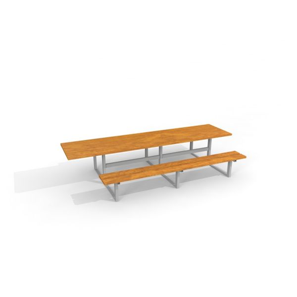 All Accessible Table & Bench 290 cm - lungo tavolo da picnic in legno con set di panca abbinato