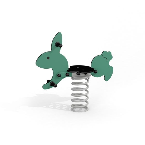 Gioco a molla Green Rabbit Rocking per parchi giochi