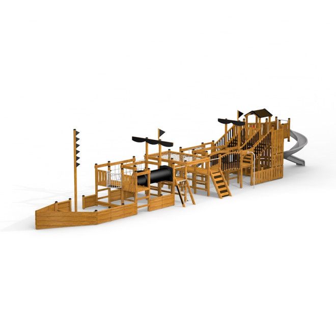 Struttura in legno Majestic Modern Nature ship with slide per bambini