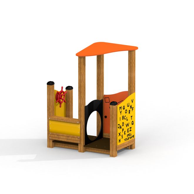 The Little Captain Playhouse con volante e pannelli educativi