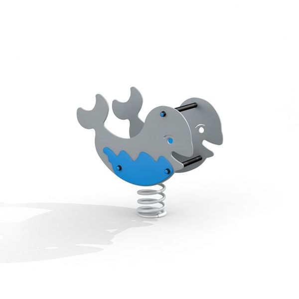 Gioco a molla Whale rocking per bambini nel parco giochi