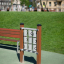 Installazione di gioco all'aperto Tic Tac Toe in un parco.