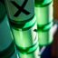 Attrezzatura da gioco Tic Tac Toe verde con marcatori X.