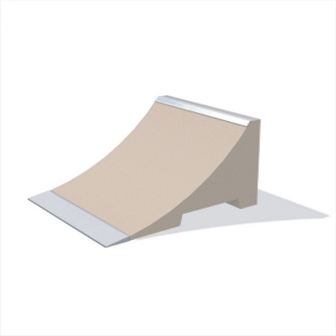 Rampa da skate con bordi bianchi chiamata Jump-Ramp.