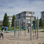 Chimpanzee metal playset struttura da arrampicata all'aperto nel parco giochi con scala e barre orizzontali