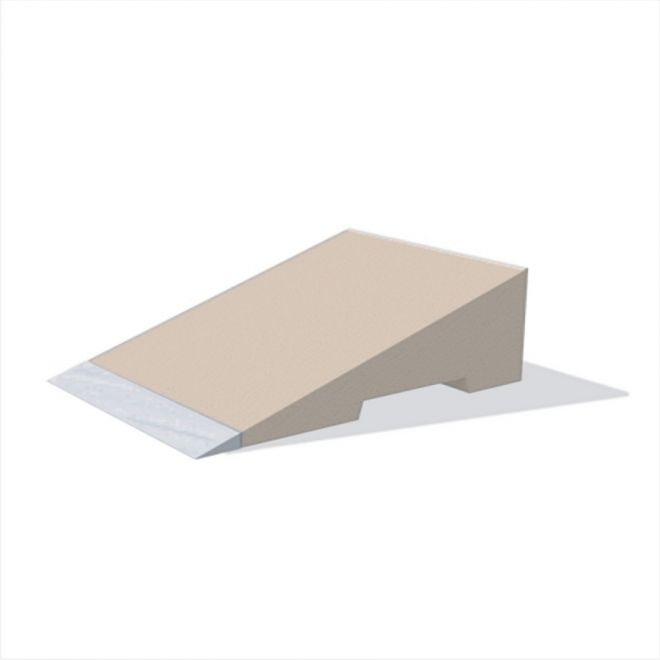 Una rampa inclinata in legno beige per parchi giochi.