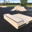 Rampa da skateboard Fun Box type 2 in uno skate park all'aperto.